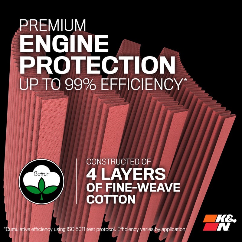 K&N High-Flow Original Lifetime Universal Clamp-On Air Filter: High Performance, Premium, Washable: Flange Diameter: 6 In, Filter Height: 8 In, Flange Length: 0.625 In, Shape: Round Tapered, RU-1044 - Image 4